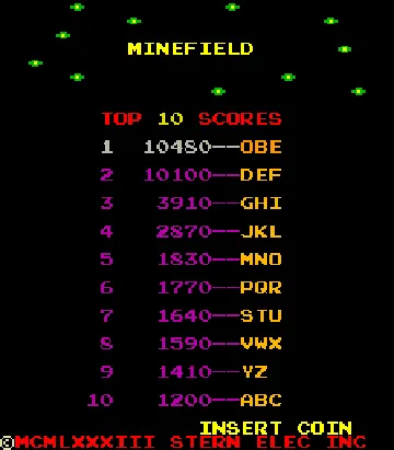 Minefield screen shot title